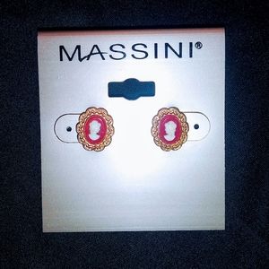 Vintage Style Massini Earrings Matron Burgundy  !